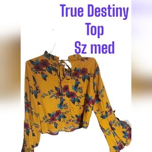 True Destiny Yellow Floral Women's Top
